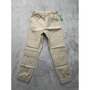 GAP Kids Pants Youth XL (12) Khaki Jogger‎ Elastic Waist Cuffed Chino Drawstring